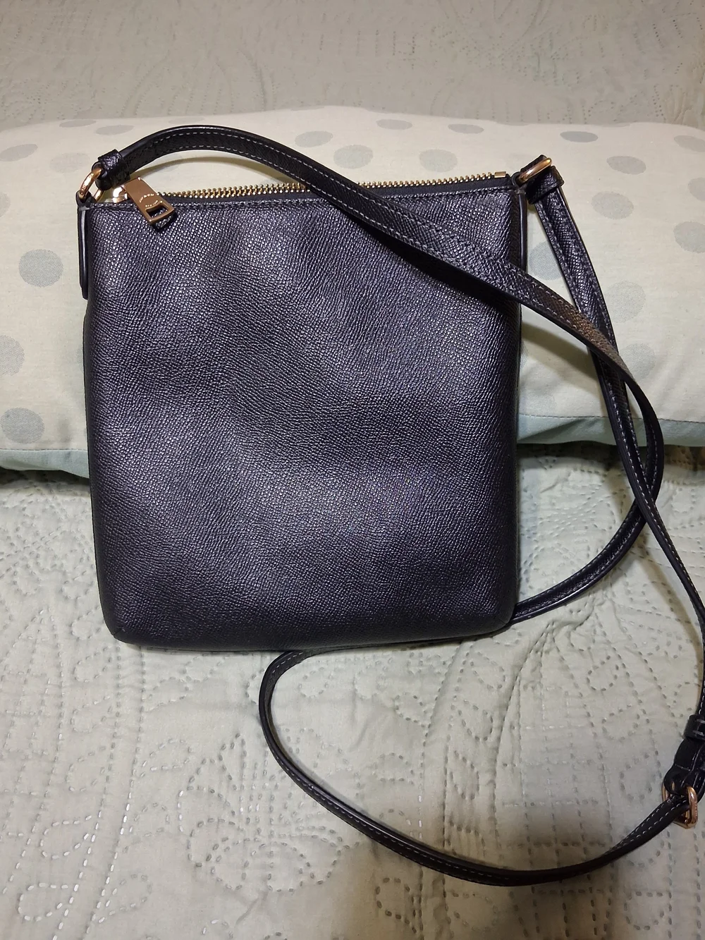 COACH Black Crossbody Bag with Front Zip Pocket - Picture 6 of 9